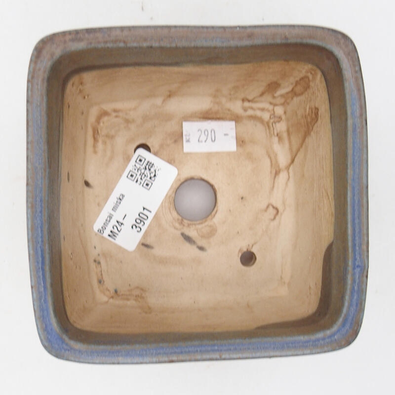 Keramik Bonsai Schale 10,5 x 10,5 x 6,5 cm, Farbe blau