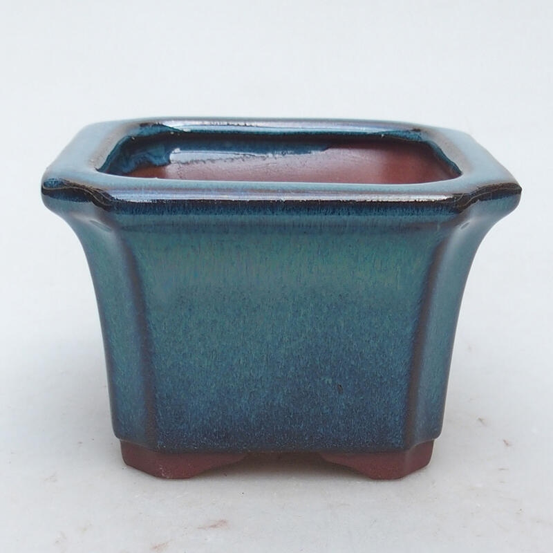 Bonsaischale aus Keramik 10,5 x 10,5 x 7,5 cm, Farbe blau