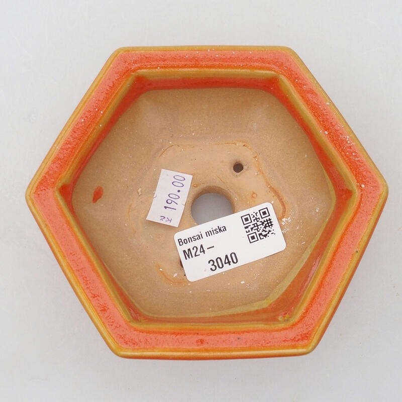 Keramik-Bonsaischale 10,5 x 10 x 4 cm, Farbe Orange