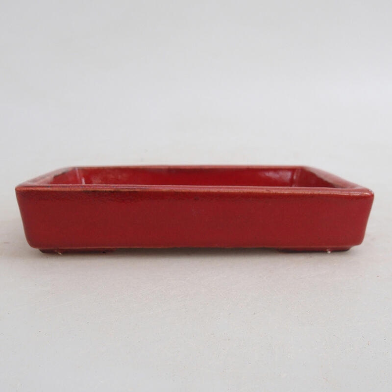 Keramik-Bonsaischale 10,5 x 7,5 x 2 cm, Farbe Rot