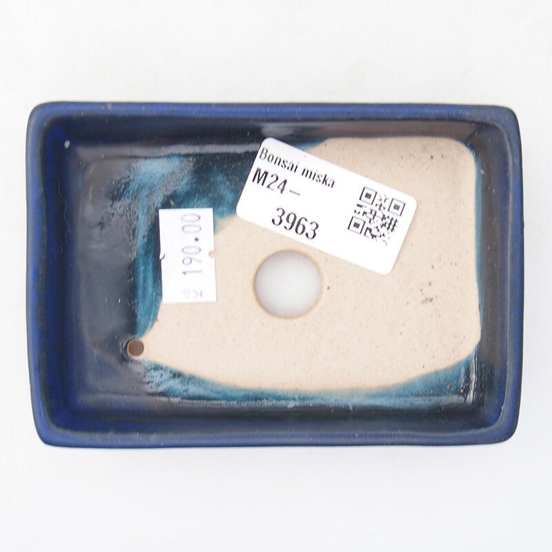 Keramik Bonsai Schale 10,5 x 7 x 2 cm, Farbe blau