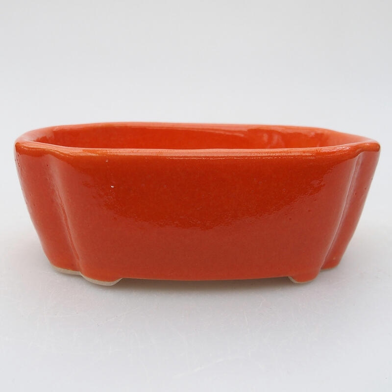 Keramik-Bonsaischale 10,5 x 8 x 3,5 cm, Farbe Orange