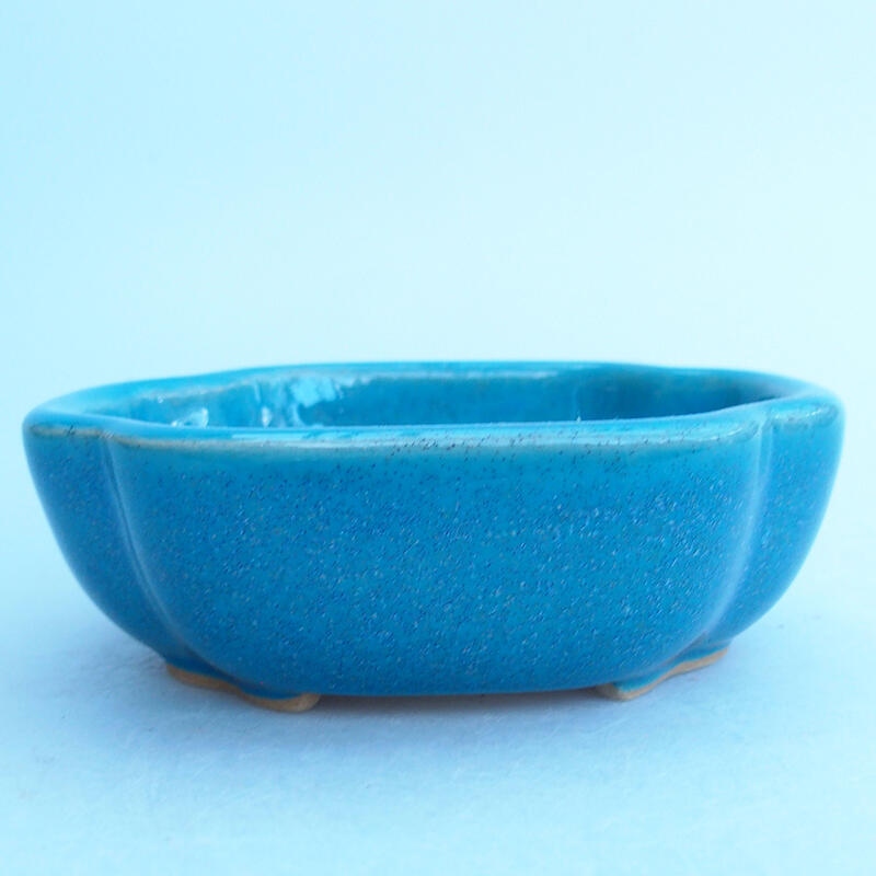 Keramik-Bonsaischale 10,5 x 9 x 3,5 cm, Farbe Blau