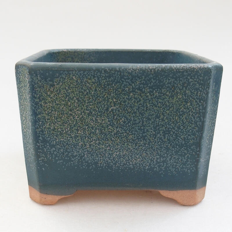 Keramik-Bonsaischale 10 x 10 x 7 cm, Farbe Blau