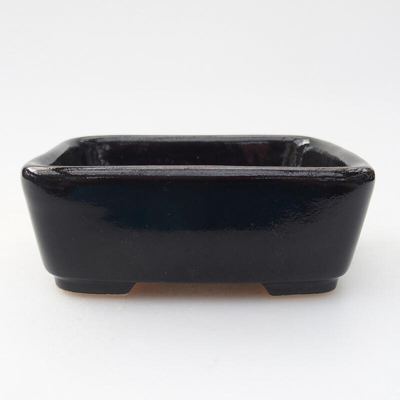 Keramik Bonsai Schale 10 x 5,5 x 3,5 cm, schwarz