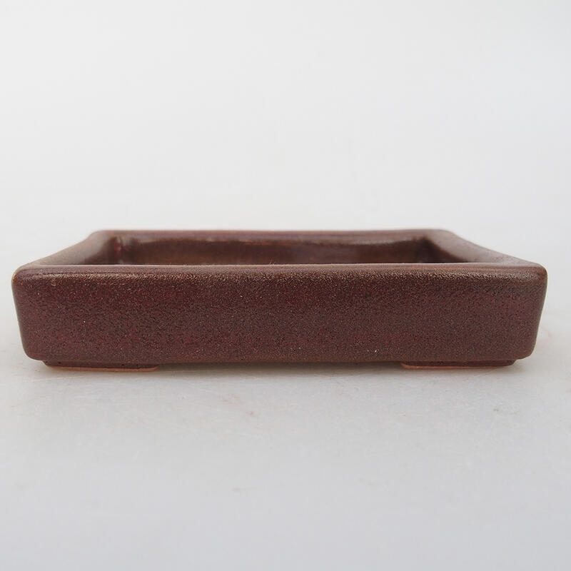 Keramik-Bonsaischale 10 x 7 x 2 cm, Farbe braun