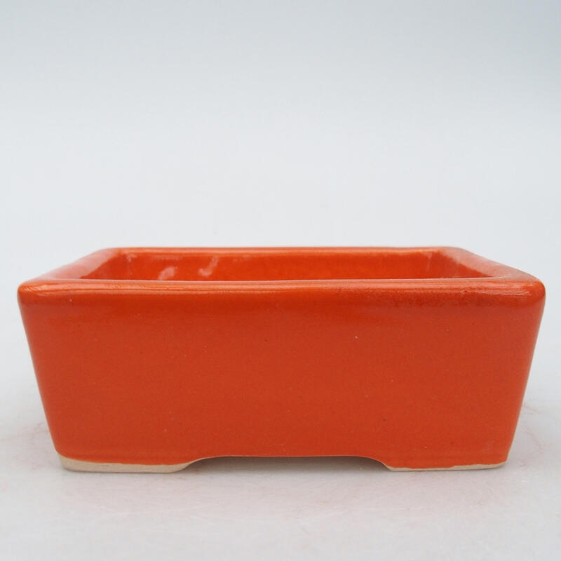 Keramik-Bonsaischale 10 x 7 x 3,5 cm, Farbe Orange