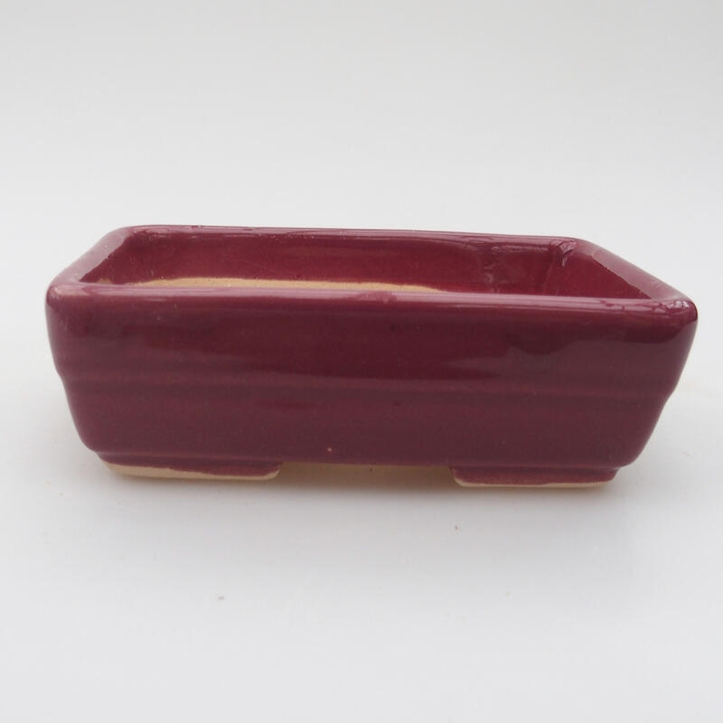 Keramik-Bonsaischale 10 x 7 x 3 cm, Farbe rosa