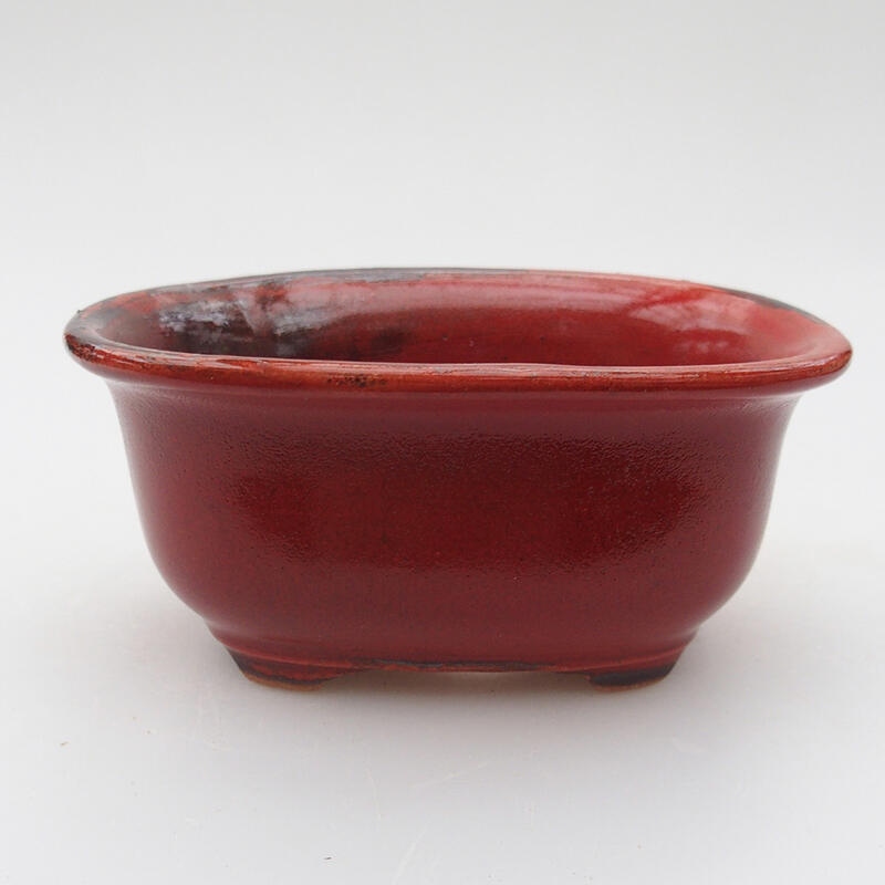 Keramik-Bonsaischale 11,5 x 8 x 5 cm, Farbe Rot