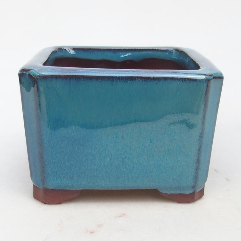 Bonsaischale aus Keramik 11 x 11 x 7,5 cm, Farbe blau