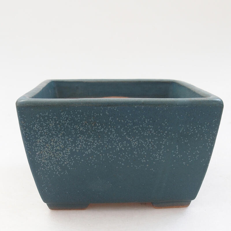 Keramik-Bonsaischale 11 x 11 x 7 cm, Farbe Blau