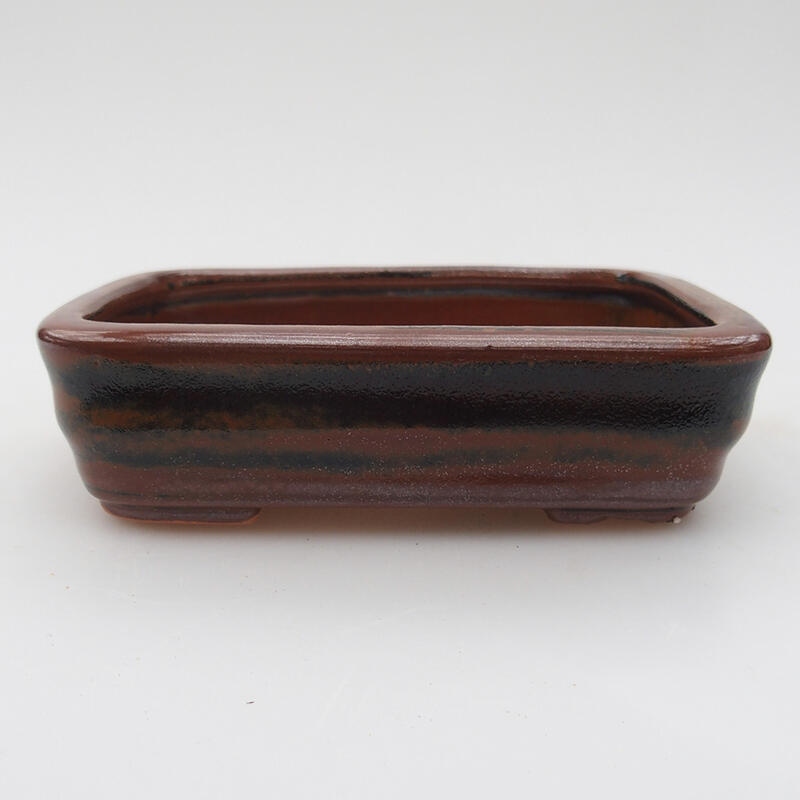 Keramik-Bonsaischale 11 x 8 x 3 cm, Farbe braunschwarz