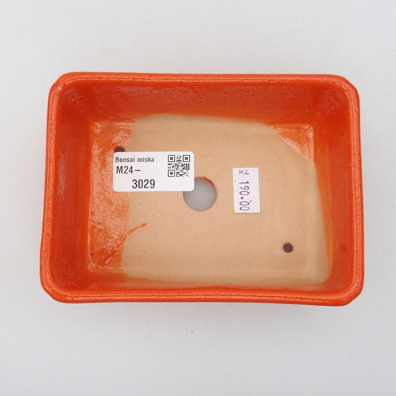 Keramik-Bonsaischale 12,5 x 9,5 x 4,5 cm, Farbe Orange