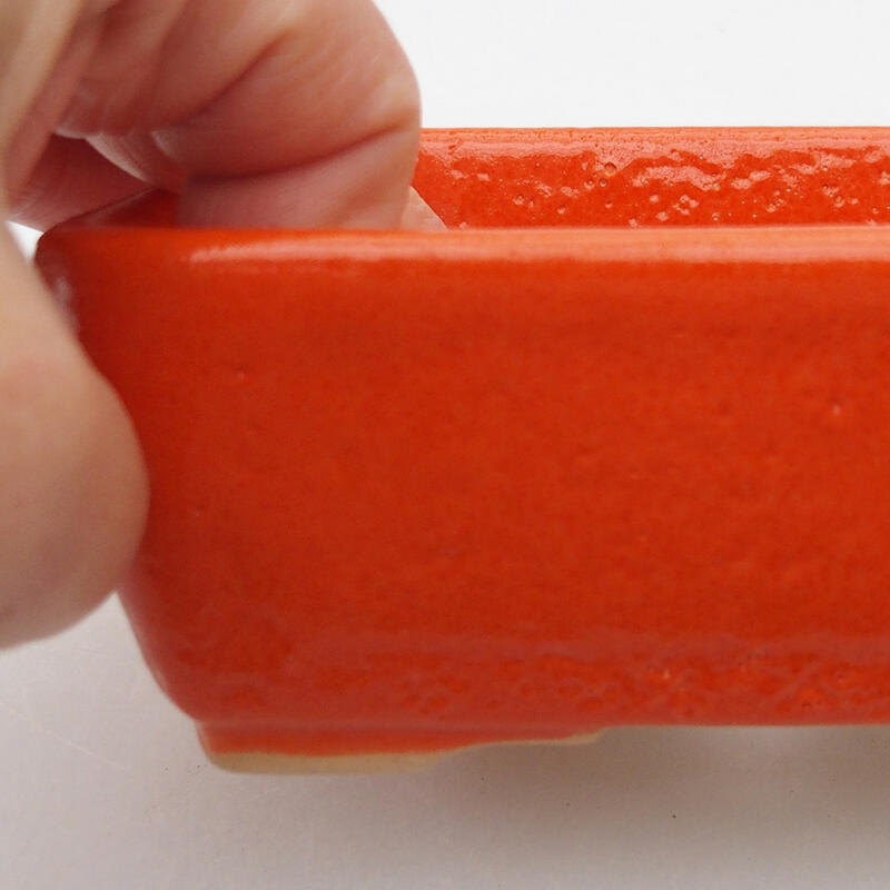 Keramik-Bonsaischale 12,5 x 9,5 x 4,5 cm, Farbe Orange