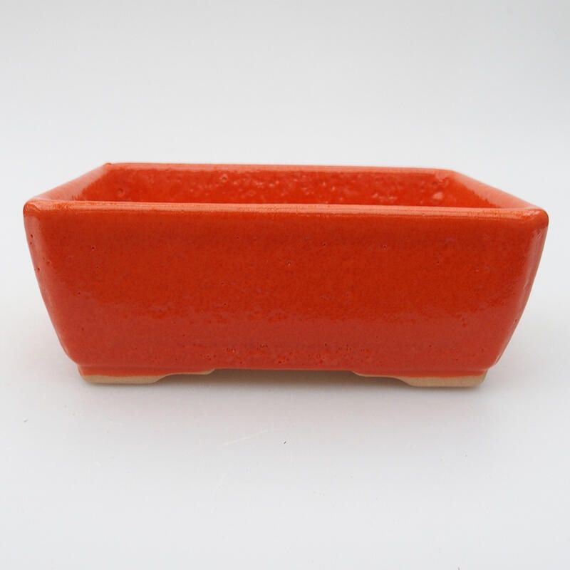 Keramik-Bonsaischale 12,5 x 9,5 x 4,5 cm, Farbe Orange