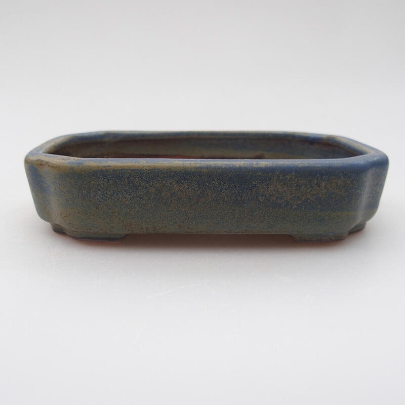 Keramik-Bonsaischale 12,5 x 9 x 2,5 cm, Farbe Blau