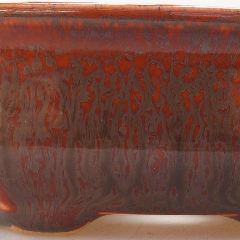 Keramik-Bonsaischale 12 x 9 x 4,5 cm, Farbe Orange