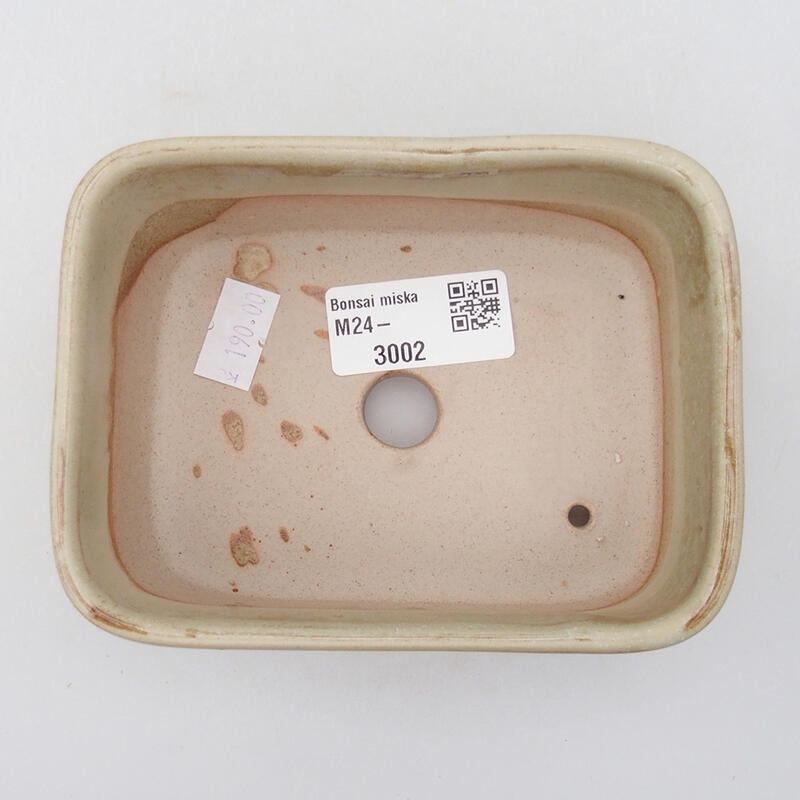 Keramik-Bonsaischale 12 x 9 x 5 cm, Farbe Beige