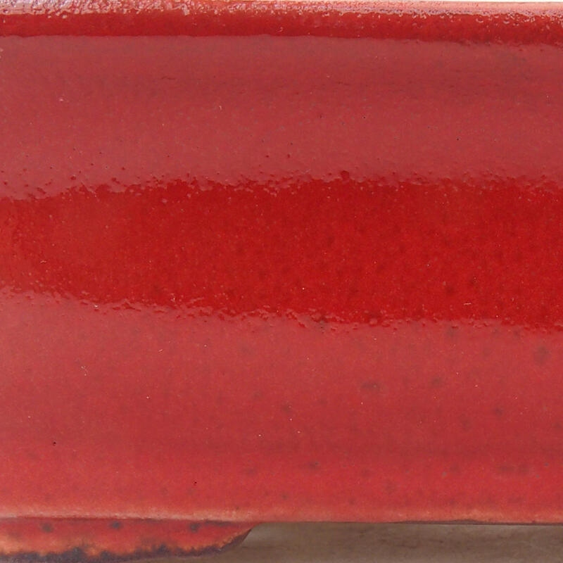 Keramik-Bonsaischale 13 x 10,5 x 4 cm, Farbe Rot