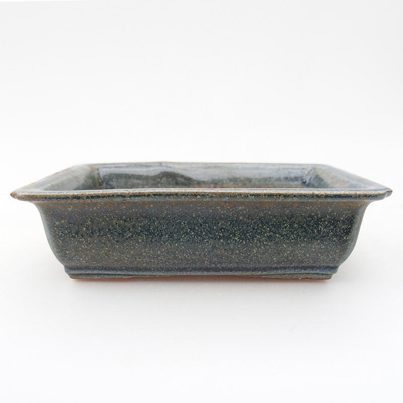 Keramik Bonsai Schale 14 x 10,5 x 4 cm, blau