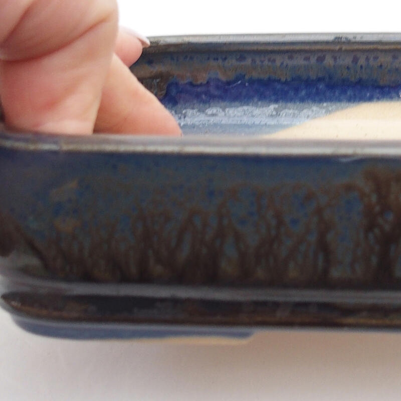 Keramik-Bonsaischale 17,5 x 12,5 x 4 cm, Farbe Blau