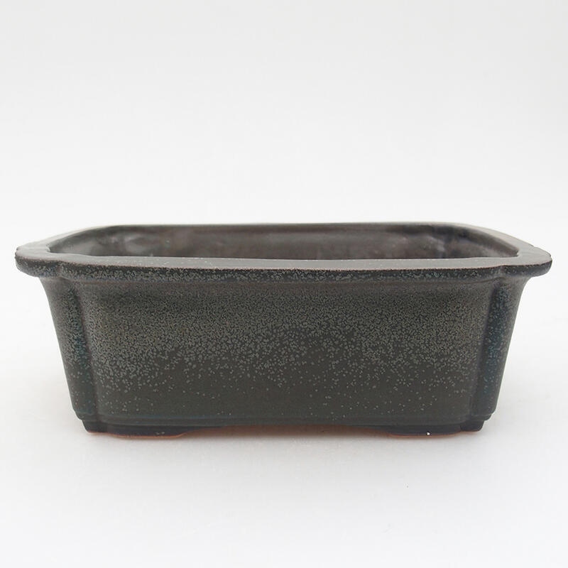 Keramik Bonsai Schale 17,5 x 13 x 6 cm, Farbe grau