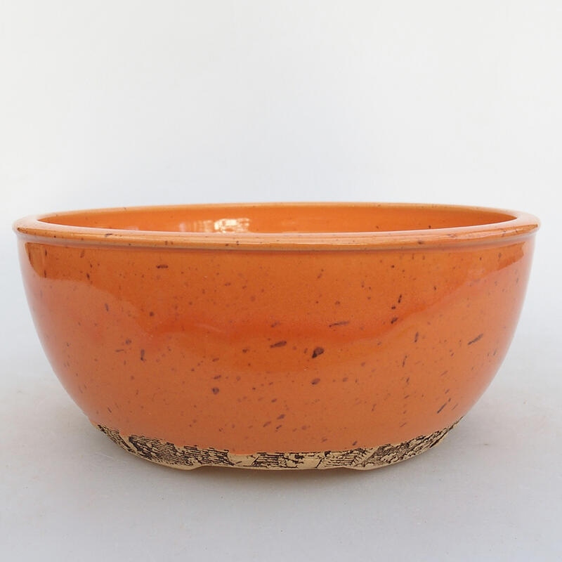 Bonsaischale aus Keramik 17 x 17 x 7 cm, orange Farbe