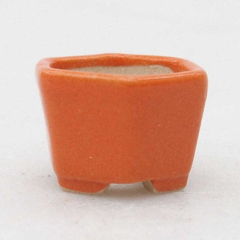 Keramik-Bonsaischale 2,5 x 2 x 1,5 cm, Farbe Orange