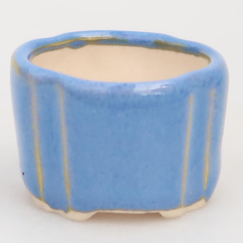 Keramik-Bonsaischale 3,5 x 3,5 x 2 cm, Farbe blau