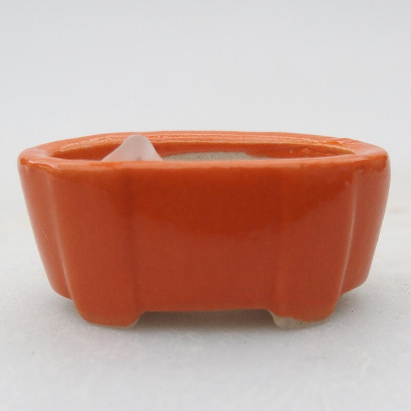 Bonsaischale aus Keramik, 4 x 2,5 x 2 cm, orange Farbe