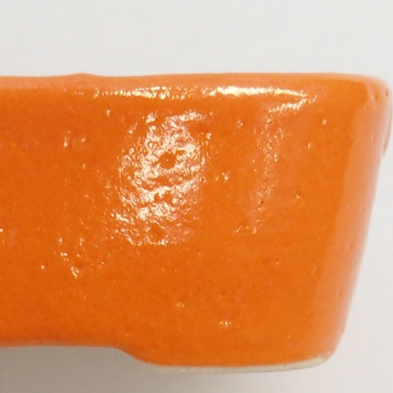 Keramik-Bonsaischale 4 x 3,5 x 1,5 cm, Farbe Orange