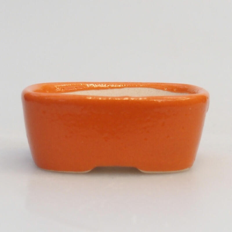 Keramik-Bonsaischale 4 x 3,5 x 1,5 cm, Farbe Orange