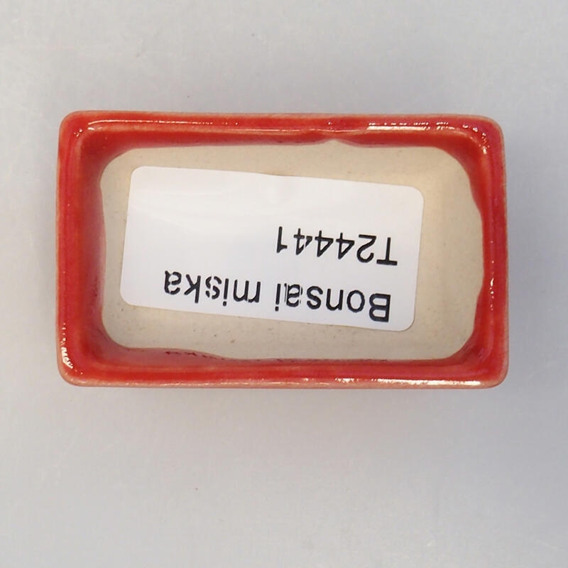 Keramik-Bonsaischale 5,5 x 3 x 2 cm, Farbe Rot