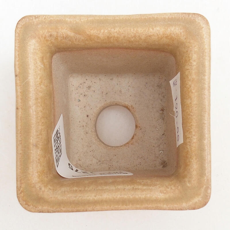 Keramik-Bonsaischale 5,5 x 5,5 x 5 cm, Farbe Beige