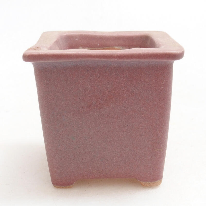 Keramik-Bonsaischale 5,5 x 5,5 x 5 cm, Farbe rosa