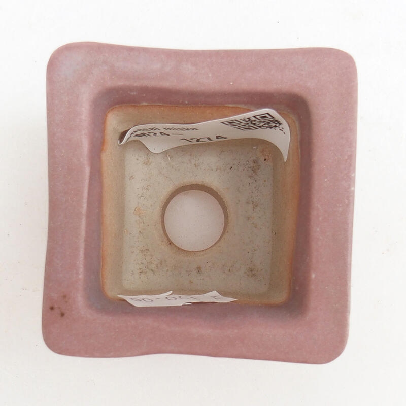 Keramik-Bonsaischale 5,5 x 5,5 x 5 cm, Farbe rosa