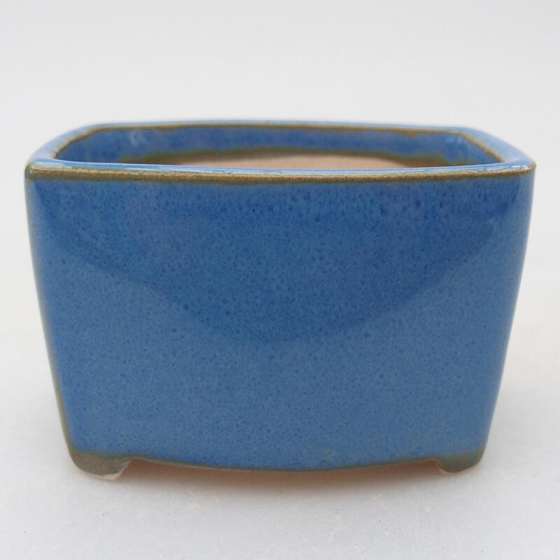 Keramik Bonsai Schale 6,5 x 5,5 x 4 cm, Farbe blau