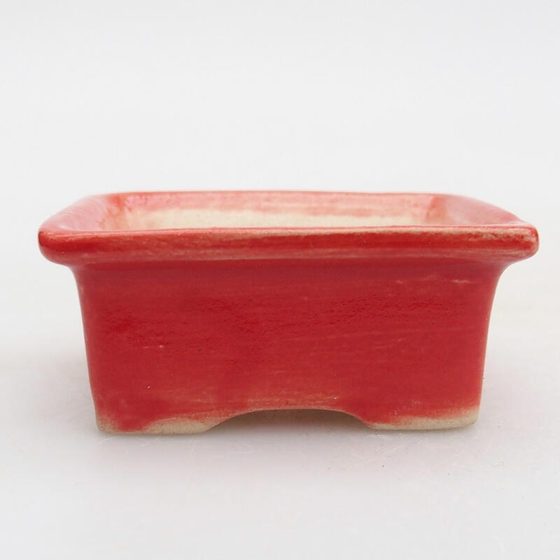 Keramik Bonsai Schale 6 x 4,5 x 2,5 cm, rot