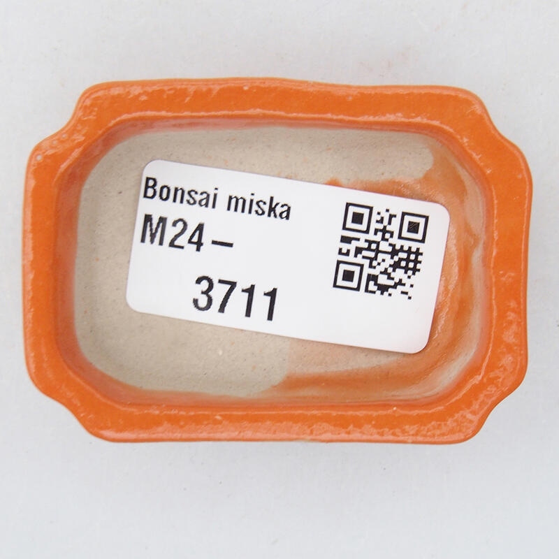 Bonsaischale aus Keramik, 6 x 4 x 2 cm, orange