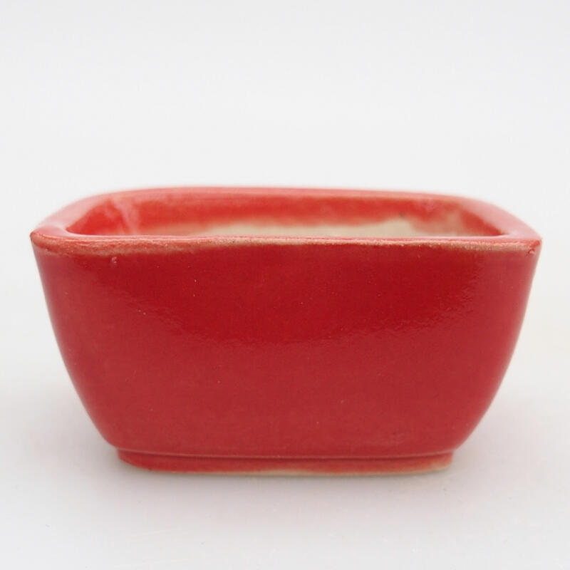 Bonsaischale aus Keramik, 6 x 4 x 3 cm, Farbe: rot