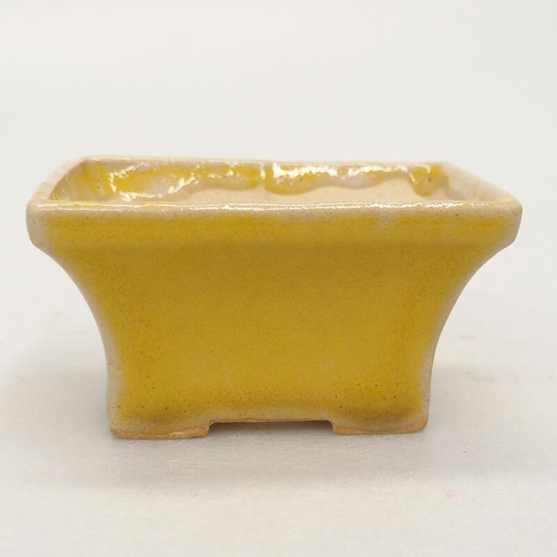 Keramik-Bonsaischale 6 x 4 x 3 cm, Farbe gelb