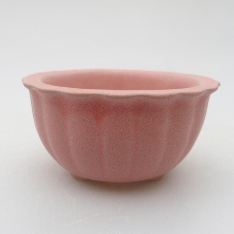 Keramik-Bonsaischale 6 x 6 x 3,5 cm, Farbe rosa