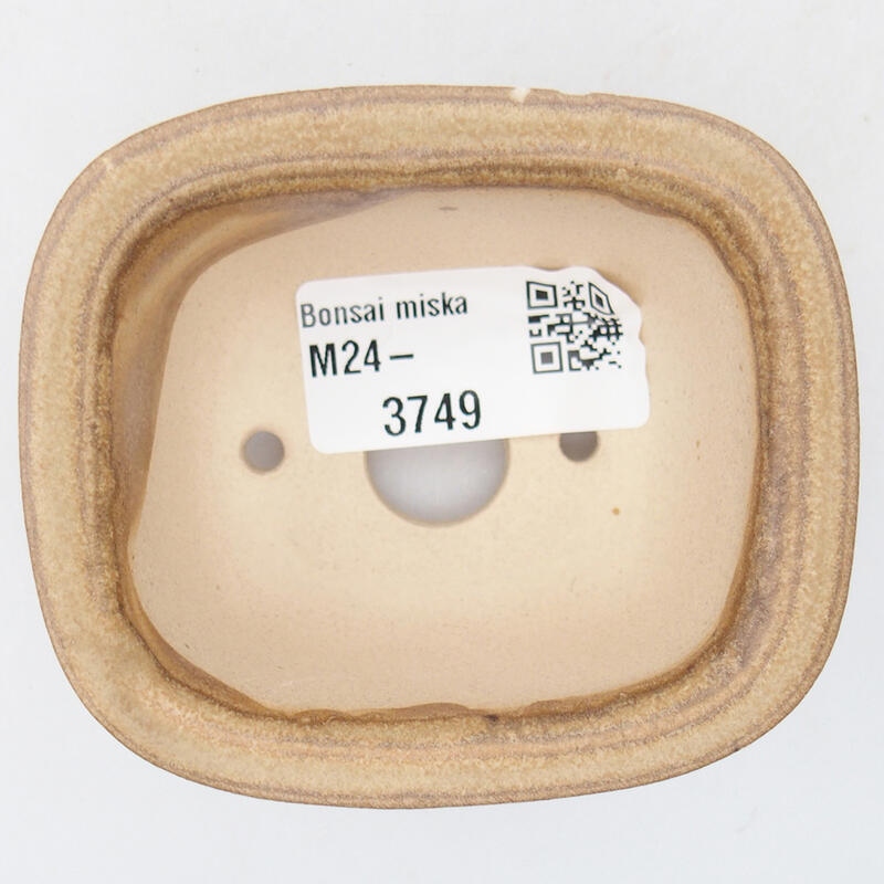 Bonsaischale aus Keramik 7,5 x 6,5 x 3,5 cm, Farbe Beige