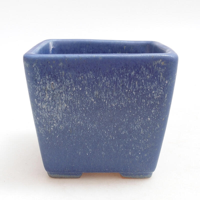 Keramik-Bonsaischale 7,5 x 7,5 x 7 cm, Farbe Blau