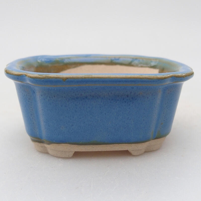 Bonsaischale aus Keramik 7,5 x 7 x 3,5 cm, Farbe blau