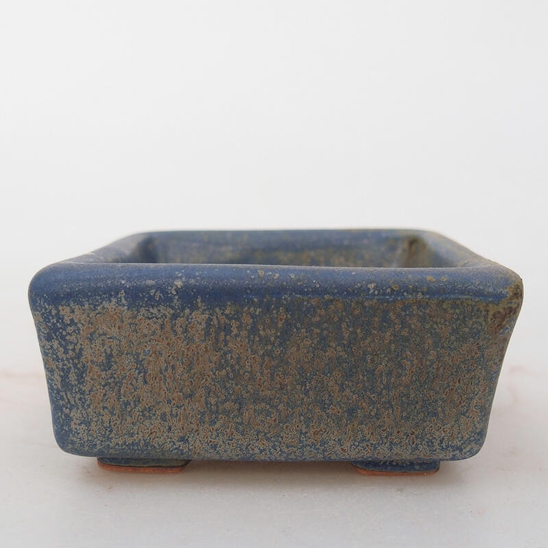 Keramik-Bonsaischale 7 x 7 x 3 cm, Farbe Blau