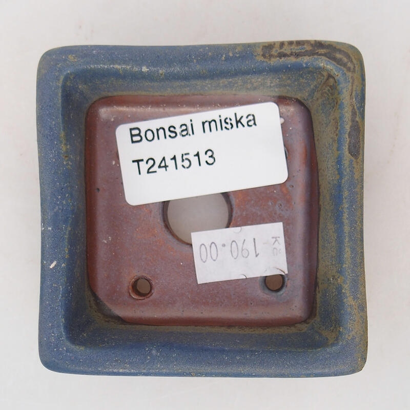 Keramik-Bonsaischale 7 x 7 x 3 cm, Farbe Blau