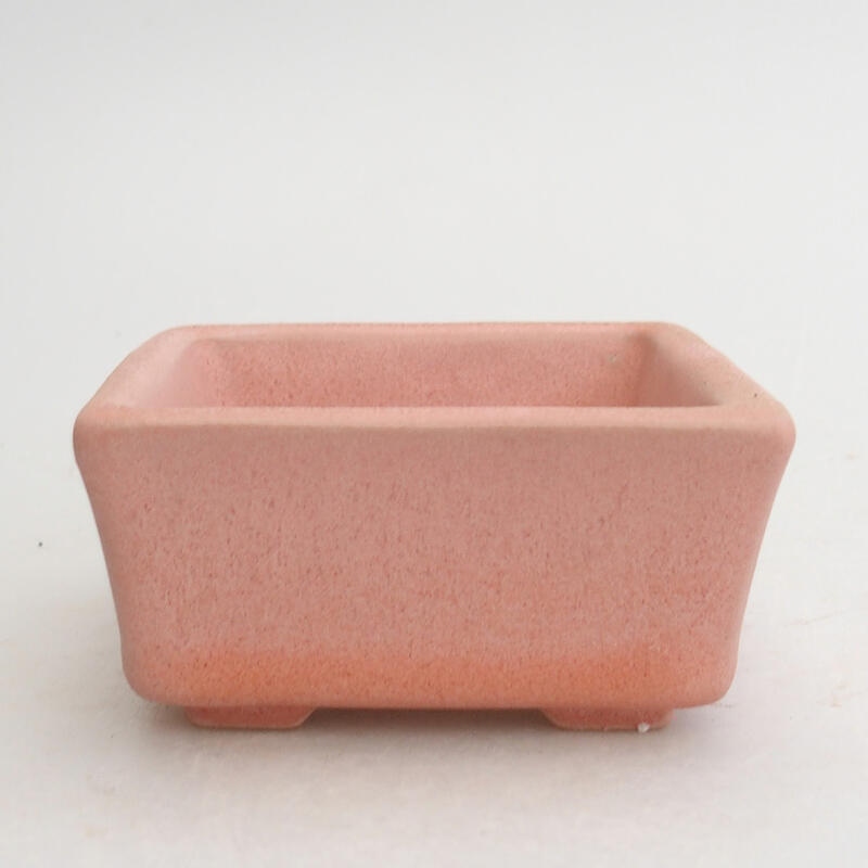 Keramik-Bonsaischale 7 x 7 x 3 cm, Farbe rosa