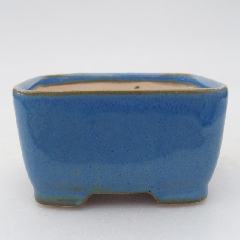 Keramik Bonsai Schale 7 x 7 x 4 cm, Farbe blau