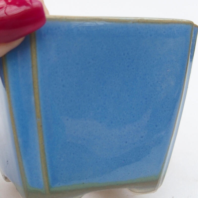 Keramik Bonsai Schale 7 x 7 x 5,5 cm, Farbe blau